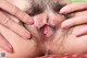 A woman with a hairy pussy is getting her pussy licked.